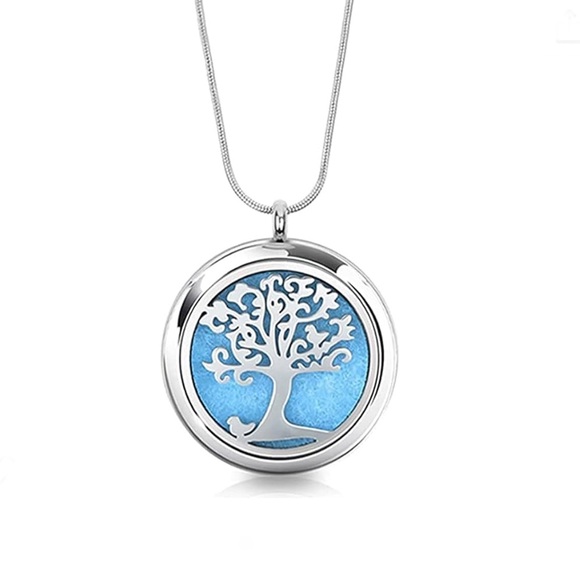 *NEW* FAURORA OIL DIFFUSER NECKLACE SET SILVER - Picture 2 of 16